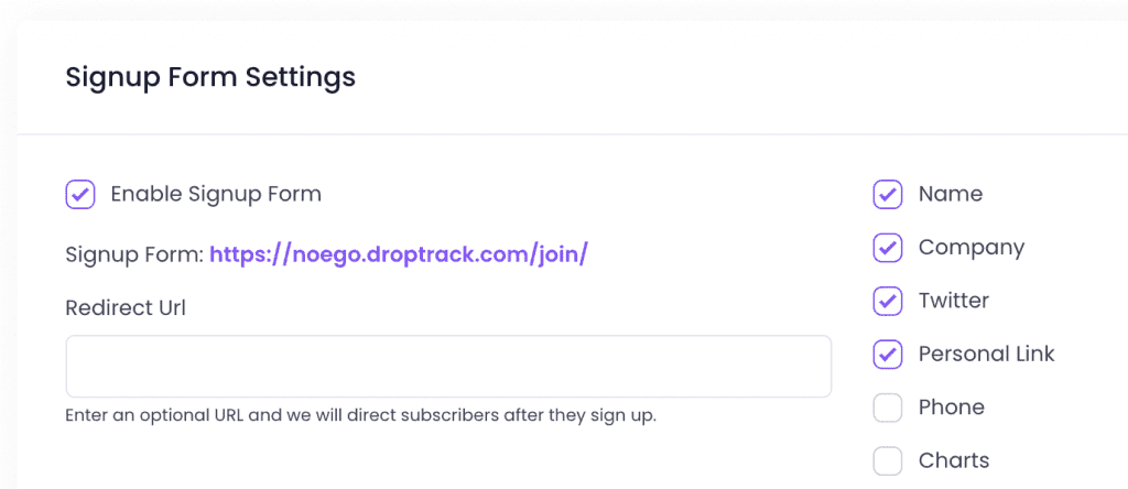 build your email list, Build your email list with DropTrack
